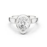 Gold Jewelry L36-3, Pear center stone, White Gold