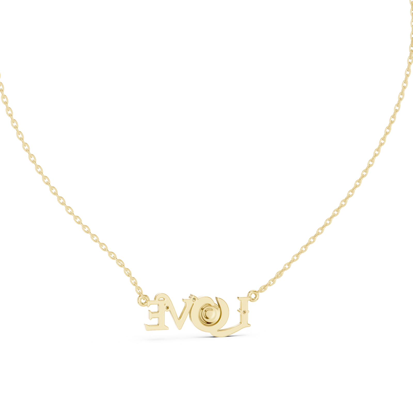 14K Solid Gold Lab Diamond Pendant Necklace, Yellow Gold, view 4