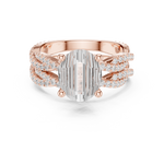 Gold Ring DDLR-300, Oval center stone, Rose Gold, view 4