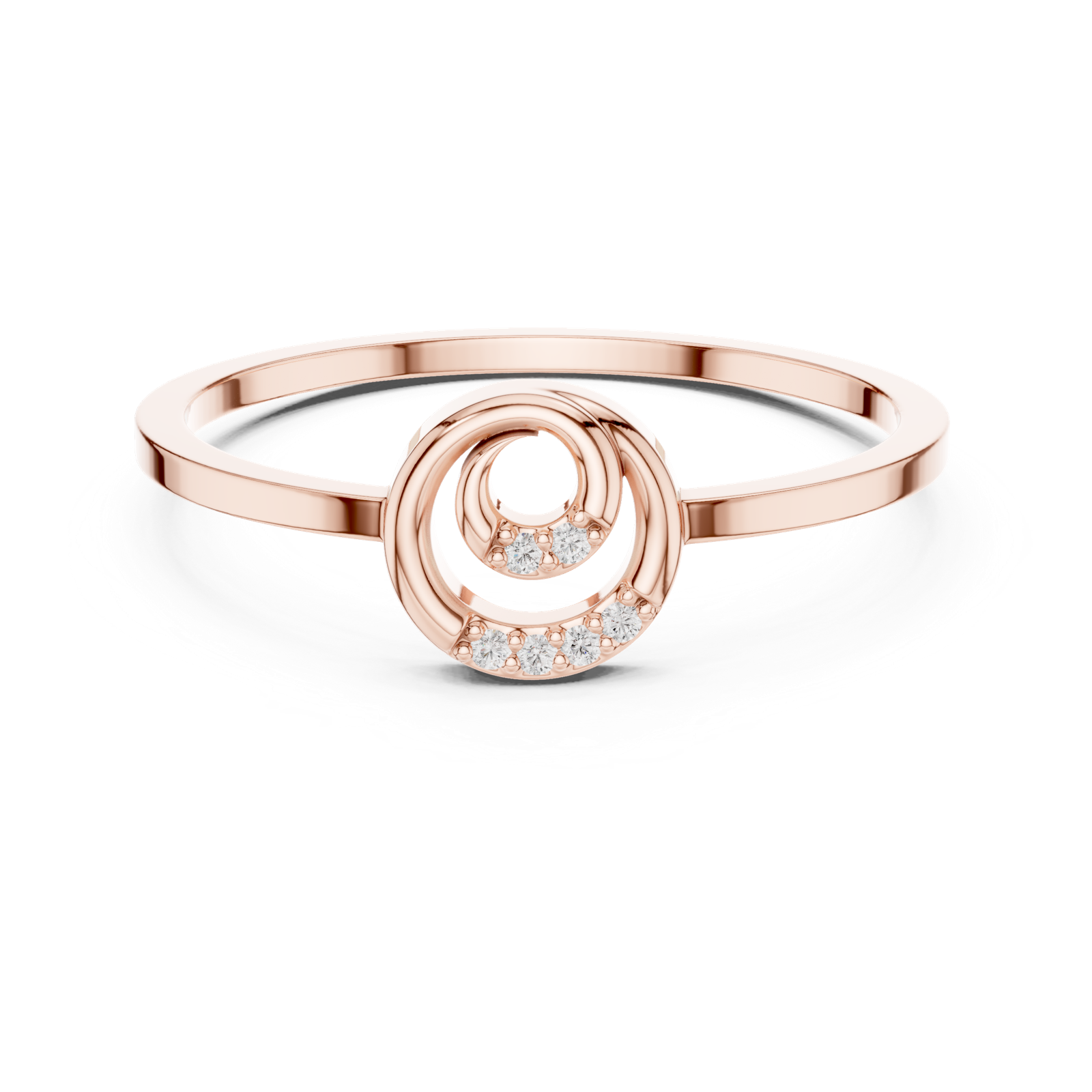 Gold Ring DDLR-686, Rose Gold, view 4