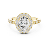 Gold Ring DDLR-349, Oval center stone, Yellow Gold, view 4