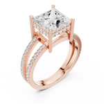 Gold Jewelry L36-13, Princess center stone, Rose Gold, view 2