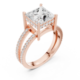 Gold Jewelry L36-13, Princess center stone, Rose Gold, view 2