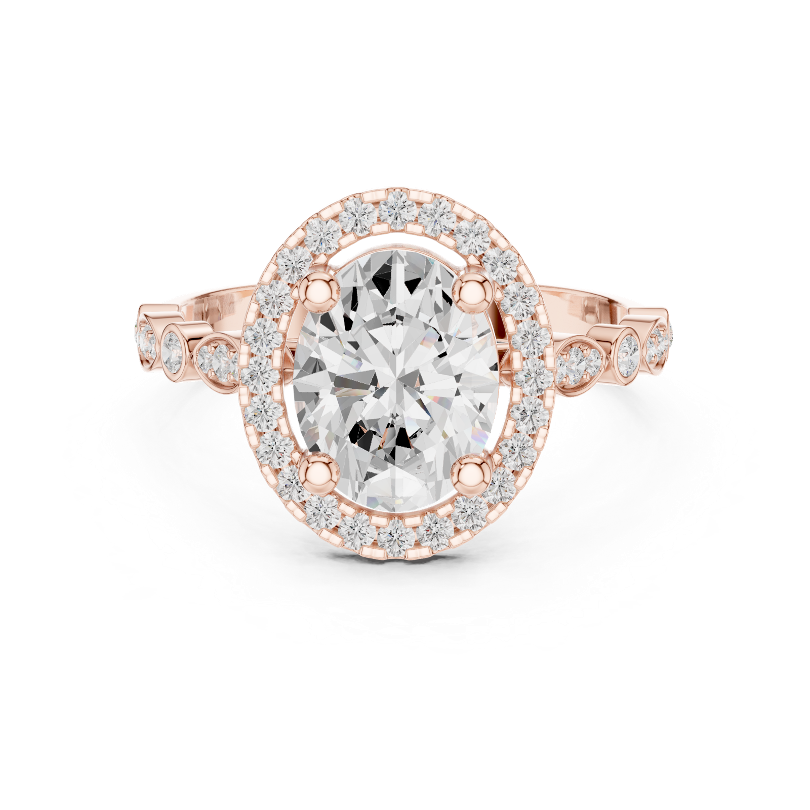 Gold Ring DDLR-340, Rose Gold, view 4