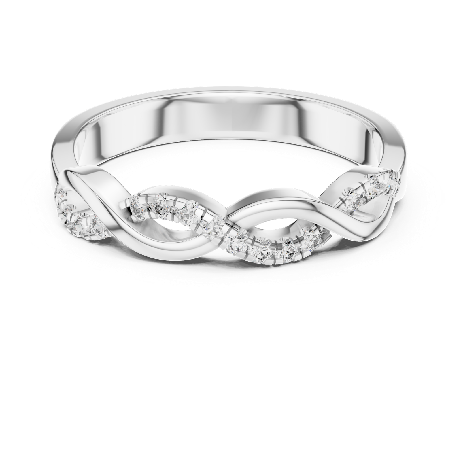 Gold Ring 12-10005@L, White Gold