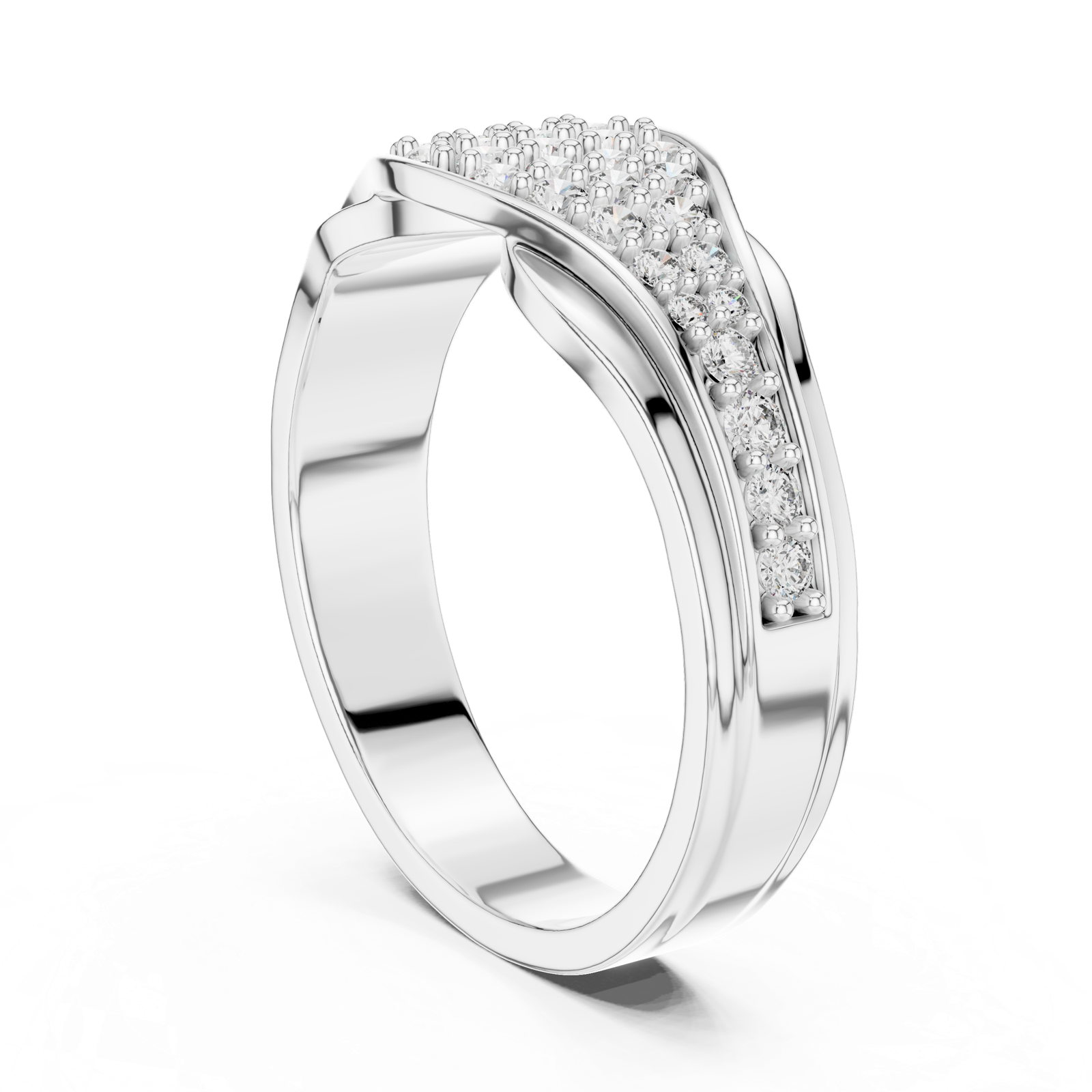 Gold Ring L03-1244, White Gold
