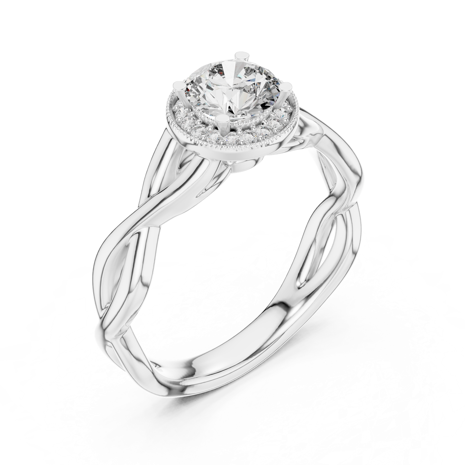 Gold Ring LR-0208, White Gold, view 2