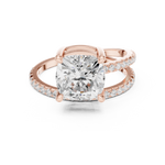Gold Jewelry, Cushion center stone, Rose Gold, view 4