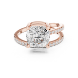 Gold Jewelry, Cushion center stone, Rose Gold, view 4
