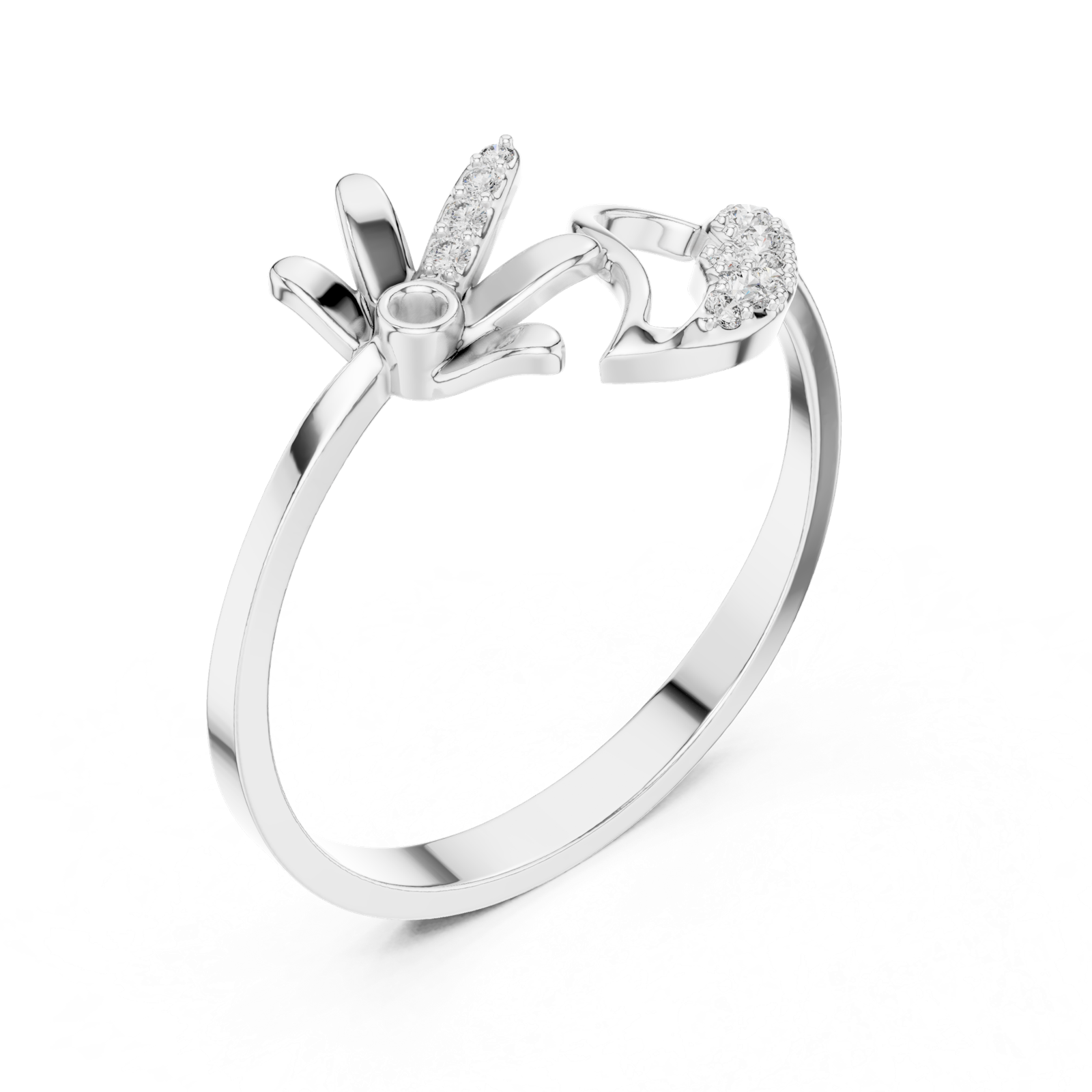 Gold Ring 1 (206), White Gold, view 2