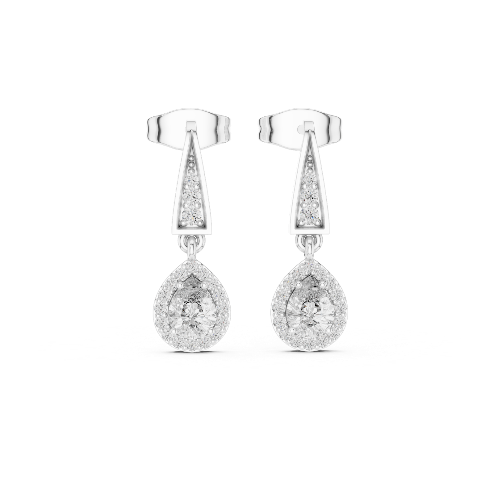 Gold Earrings 3-10015E_112, White Gold