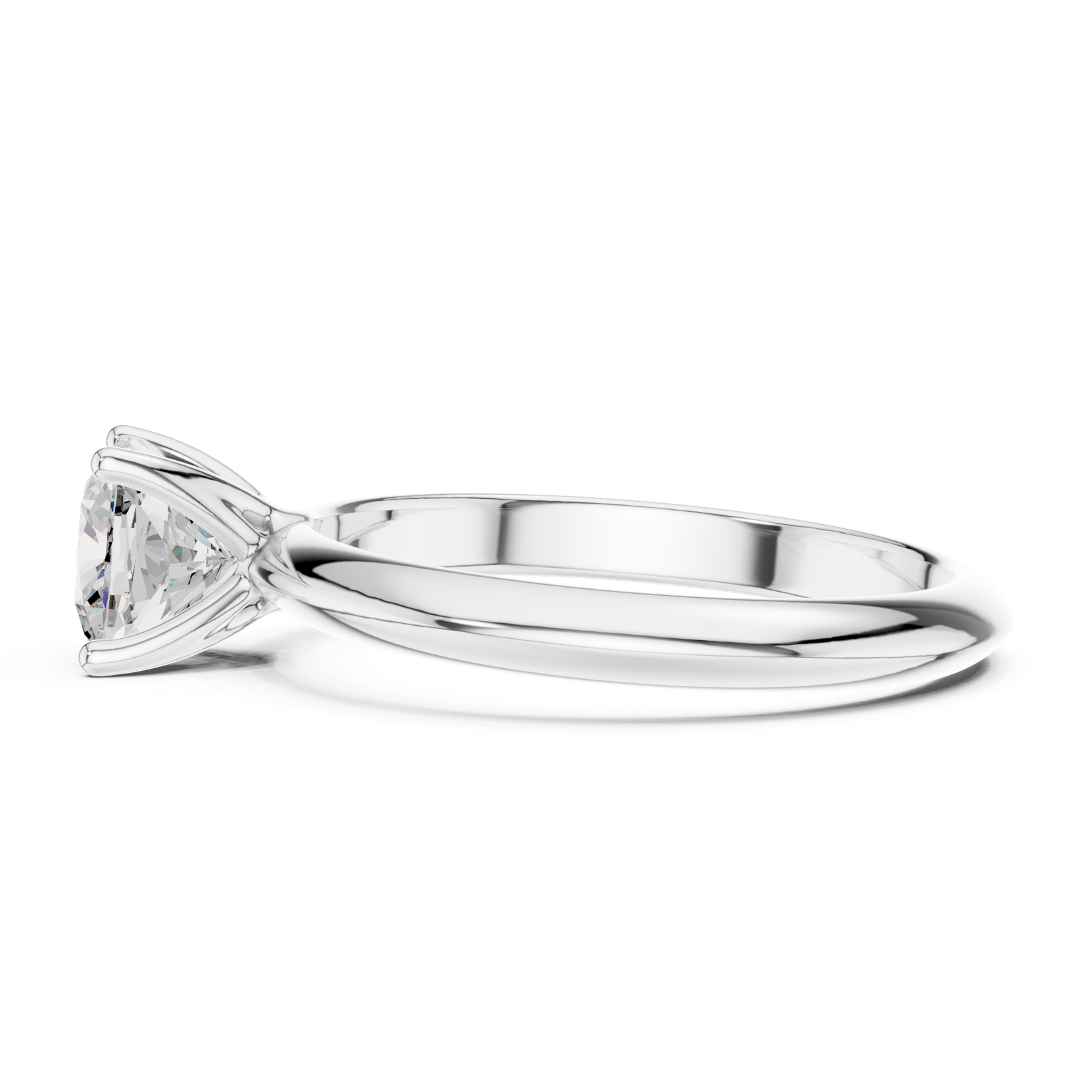 Gold Jewelry L36-6, Cushion center stone, White Gold, view 3