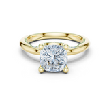 Gold Ring, Cushion center stone, Yellow Gold