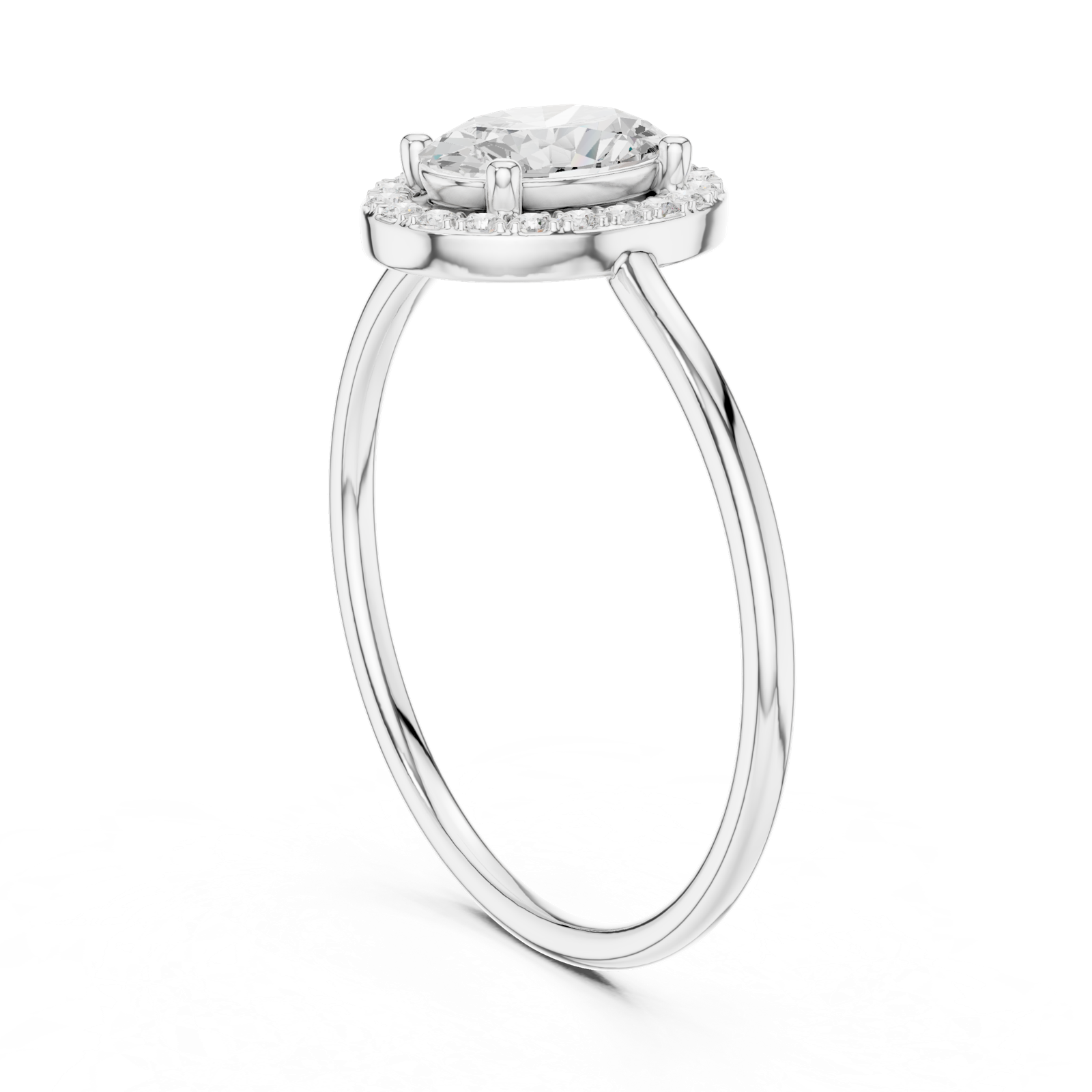 Gold Ring HLR-203, White Gold