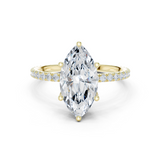 Gold Jewelry L36-16, Marquise center stone, Yellow Gold
