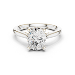 Gold Ring DDLR-163, Oval center stone, White Gold