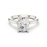 Gold Ring DDLR-163, Oval center stone, White Gold