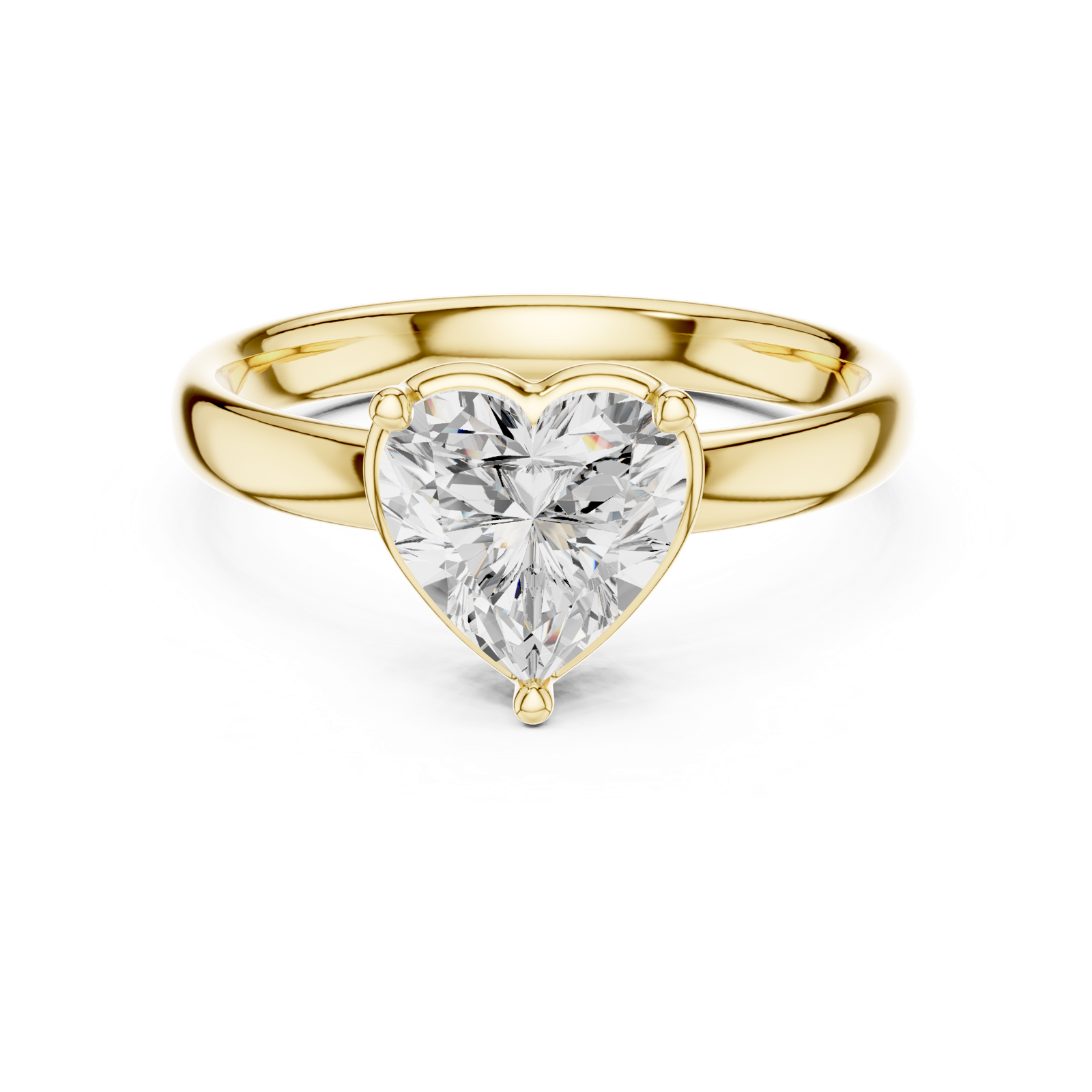 Gold Jewelry L36-10, Heart center stone, Yellow Gold, view 4