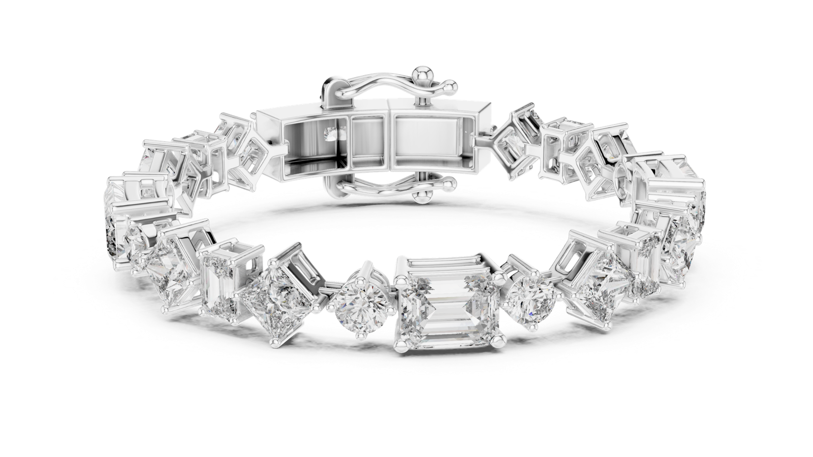 Gold Bracelet GLBR-0030, White Gold, view 4