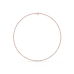 14K Solid Gold Lab Diamond Tennis Necklace, Rose Gold