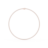 14K Solid Gold Lab Diamond Tennis Necklace, Rose Gold