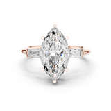 Gold Jewelry L35-67, Marquise center stone, Rose Gold