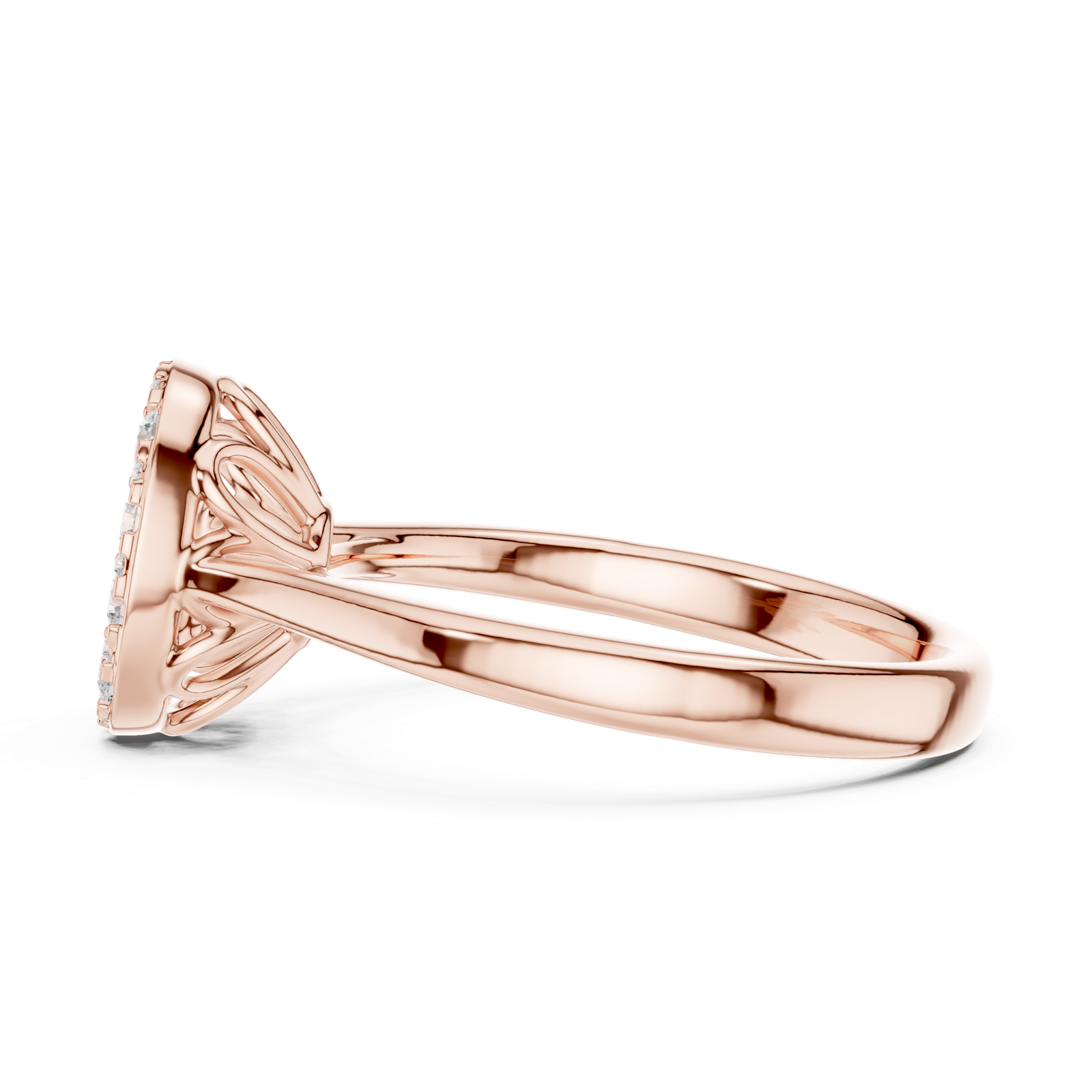 Gold Ring DDLR-782, Rose Gold, view 3