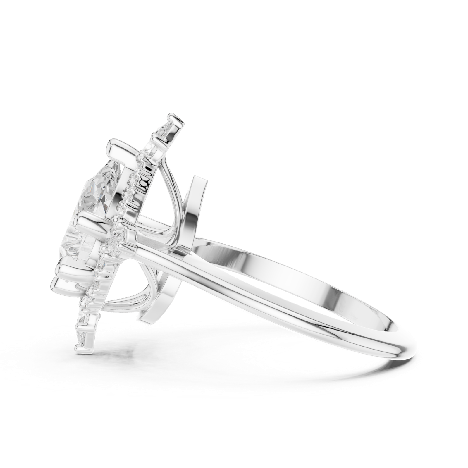 Gold Ring DDLR-412, White Gold, view 3