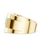 14K Solid Gold Lab Diamond Halo Ring, Yellow Gold, view 3