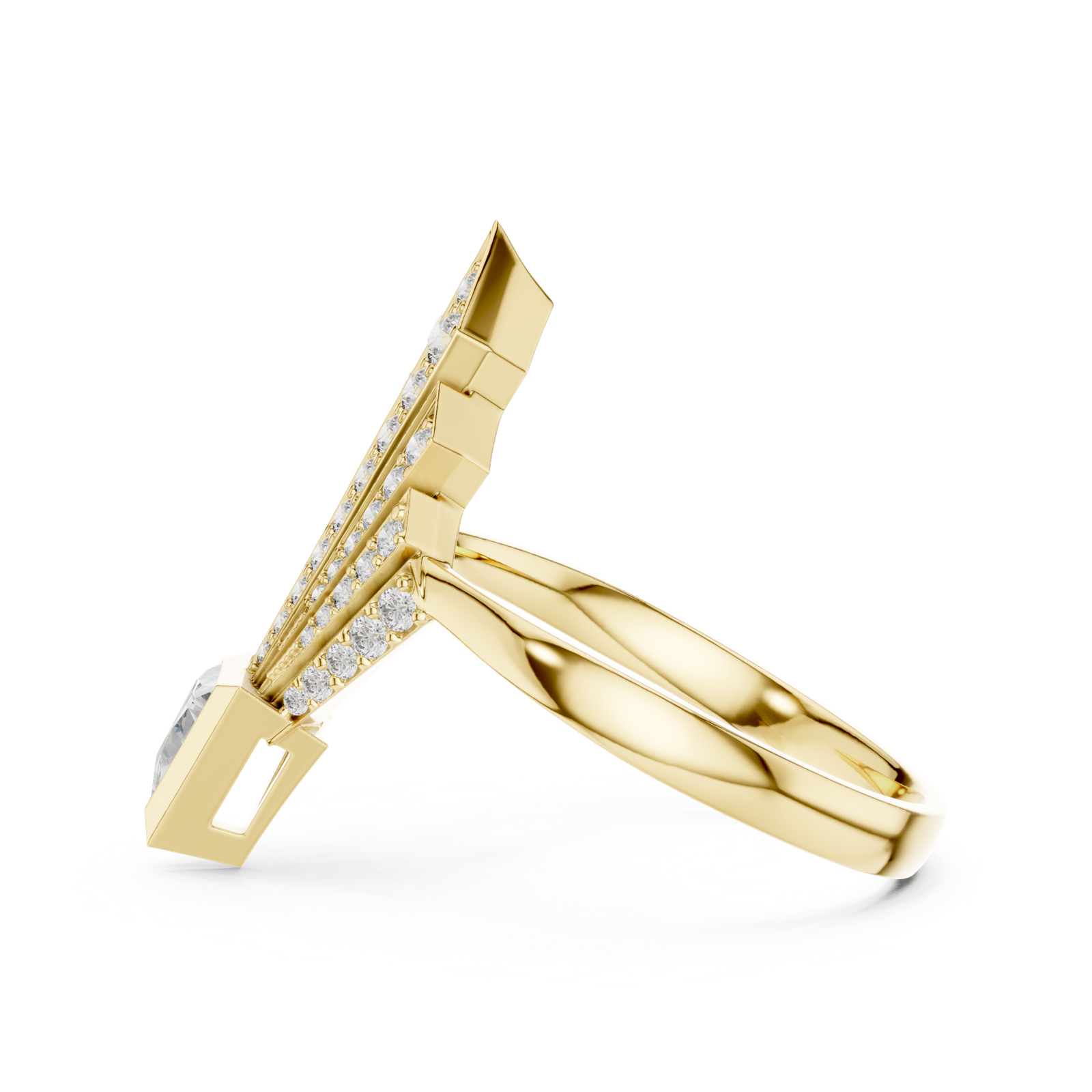 Gold Ring 00001L (42), Yellow Gold, view 3