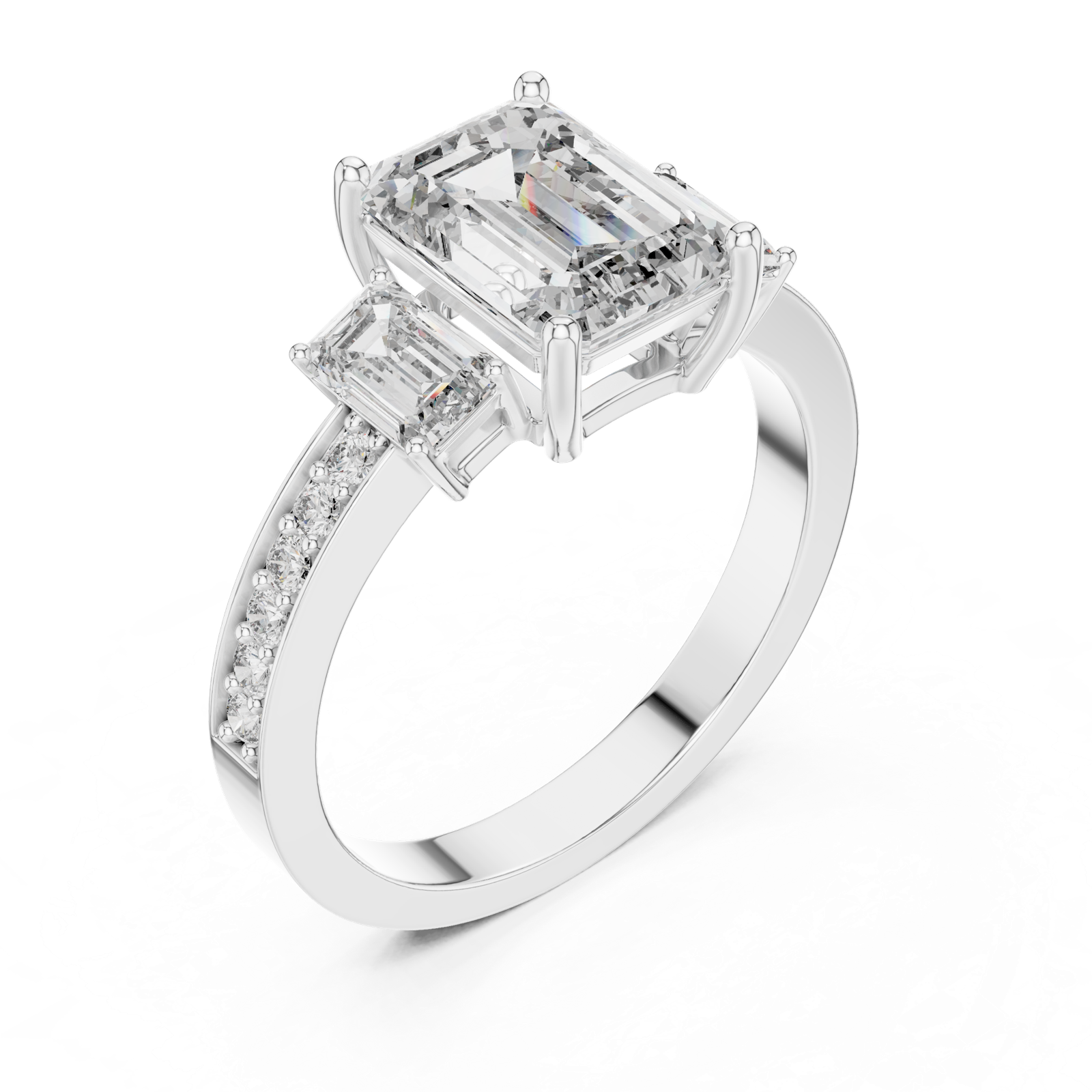 Gold Ring LR-0069, White Gold, view 2