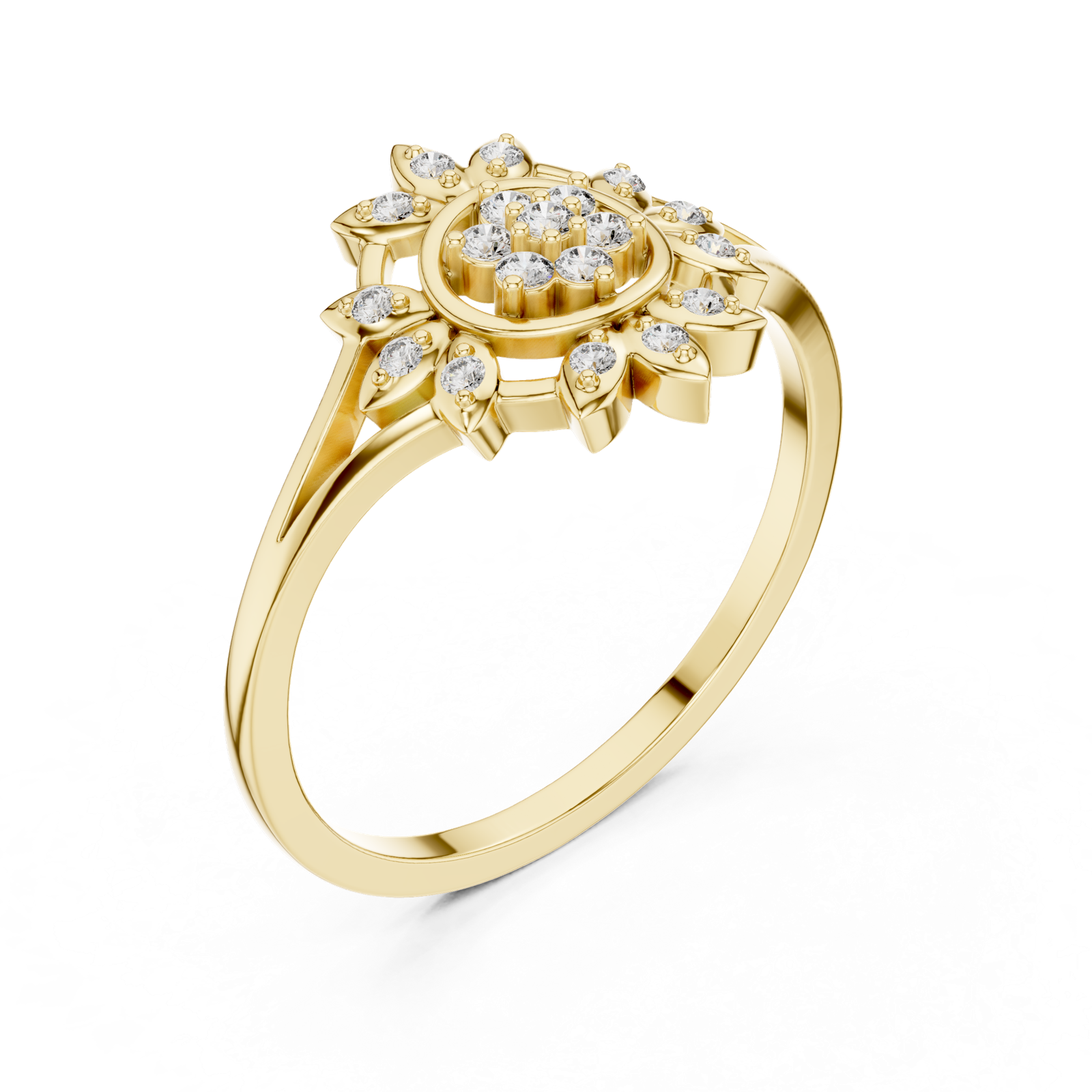 Gold Ring DR-6279, Yellow Gold, view 2