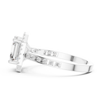 Gold Ring, Asscher center stone, White Gold, view 3