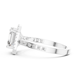 Gold Ring, Asscher center stone, White Gold, view 3