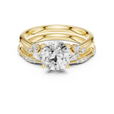 Gold Ring DDLR-299, Round center stone, Yellow Gold, view 4