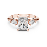 Gold Jewelry L35-66, Radiant center stone, Rose Gold, view 4