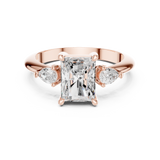 Gold Jewelry L35-66, Radiant center stone, Rose Gold, view 4