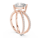 Gold Jewelry, Heart center stone, Rose Gold, view 1