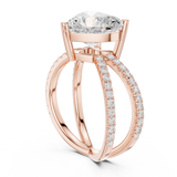 Gold Jewelry, Heart center stone, Rose Gold, view 1