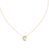 14K Solid Gold Lab Diamond Solitaire Pendant Necklace, Yellow Gold, view 4