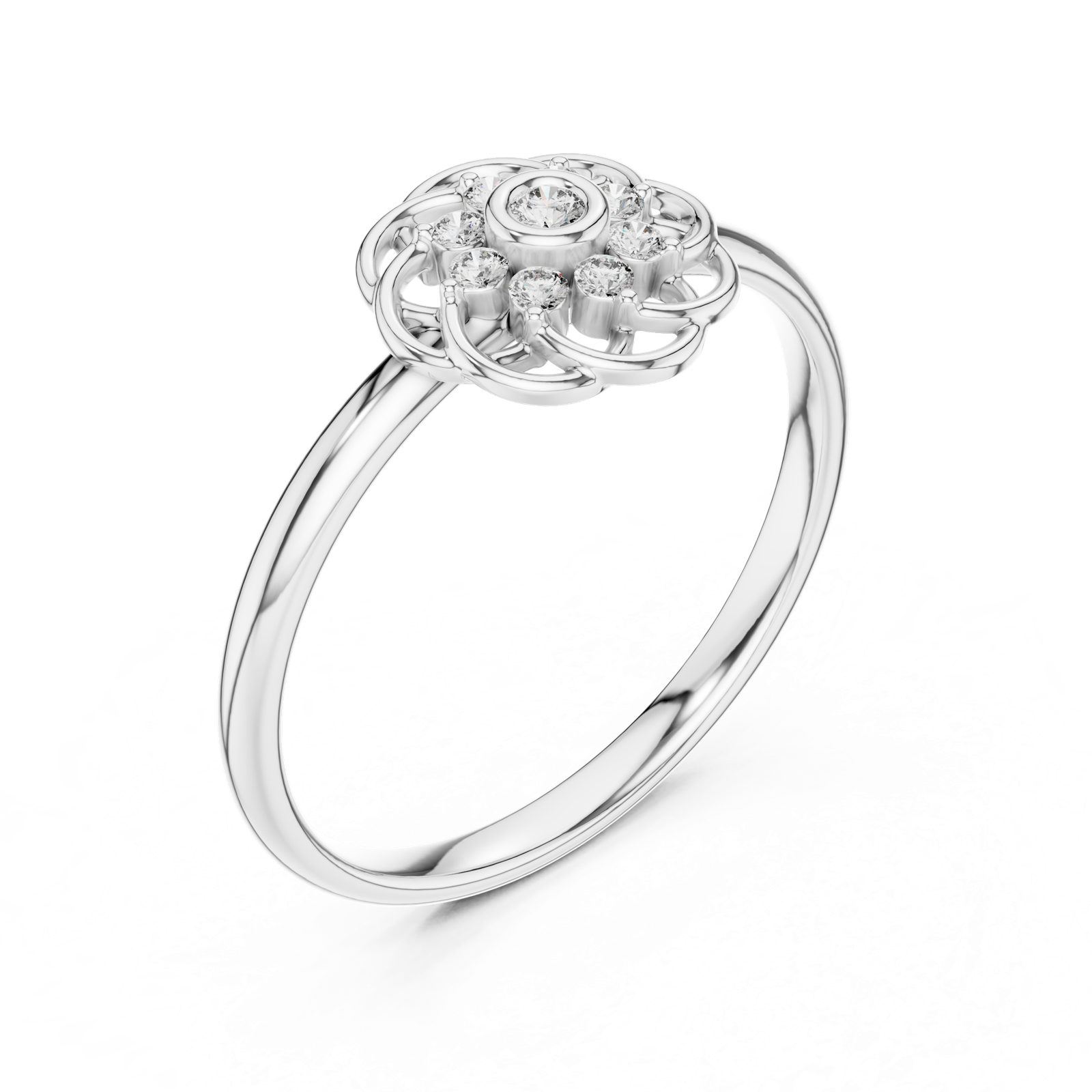 Gold Ring 1 (420), White Gold, view 2