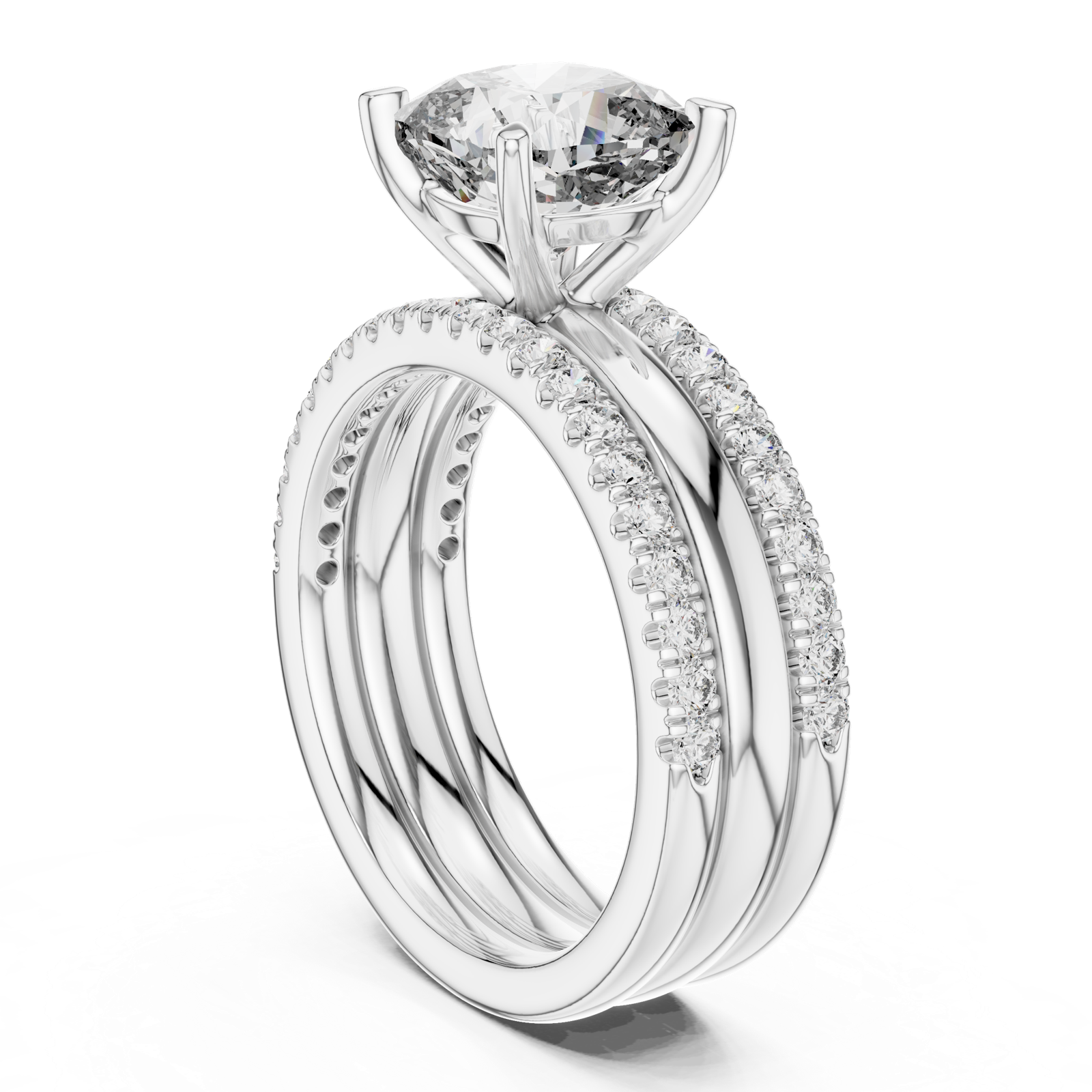 Gold Ring L03-1053, White Gold