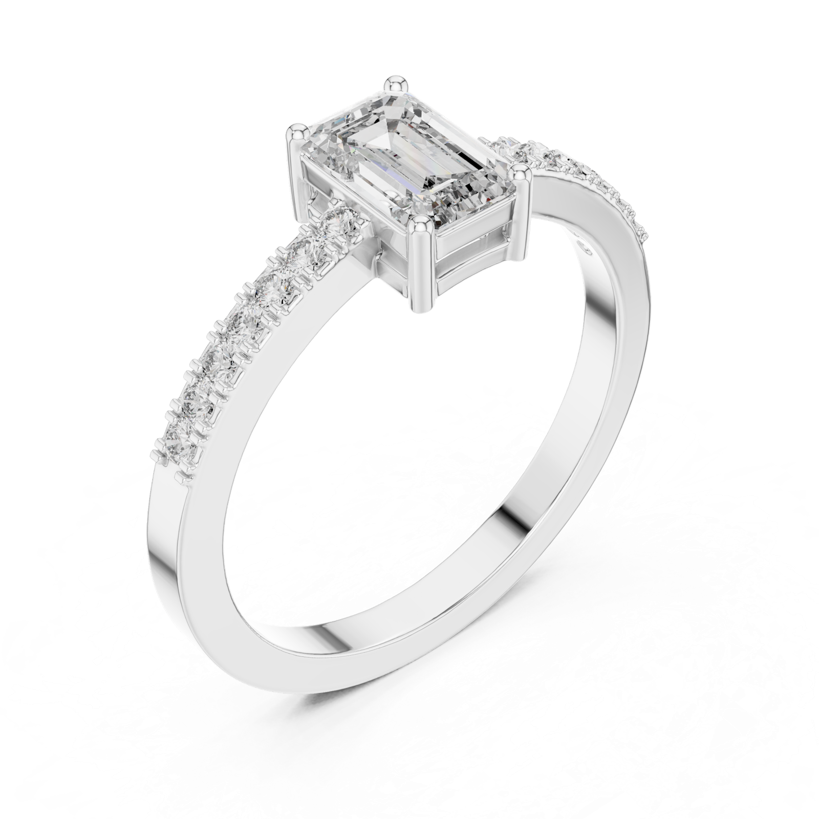 Gold Ring ALR-61, White Gold, view 2