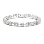 14K Solid Gold Lab Diamond Bracelet, White Gold