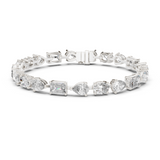 14K Solid Gold Lab Diamond Bracelet, White Gold