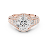 Gold Ring, Round center stone, Rose Gold, view 4