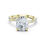 Gold Ring DDLR-167, Oval center stone, Yellow Gold