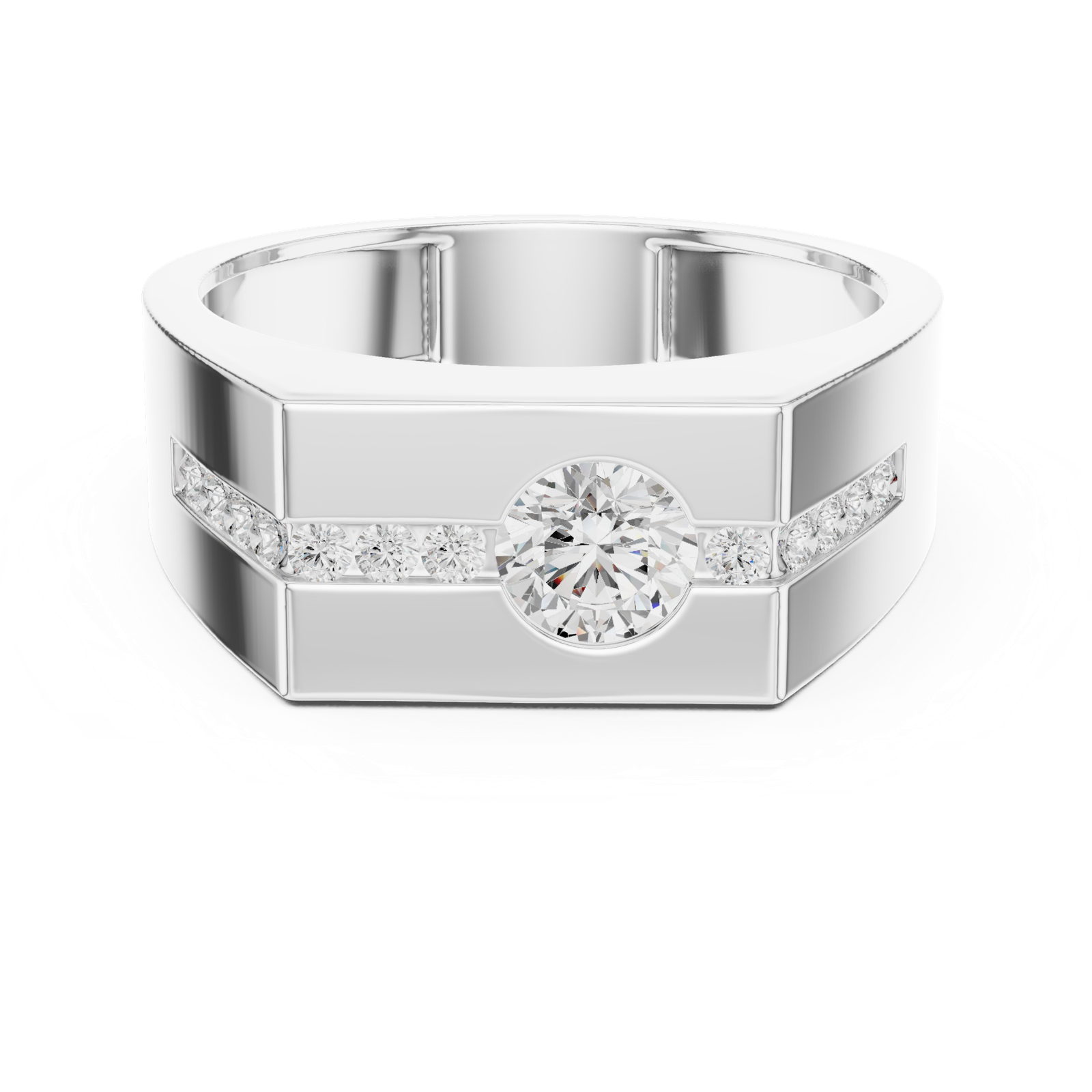 Gold Ring DDLR-390, White Gold, view 4