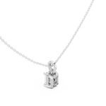 Gold Jewelry DDPO-009, Emerald center stone, White Gold, view 2