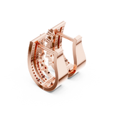 14K Solid Gold Lab Diamond Cluster Earrings, Rose Gold, view 2